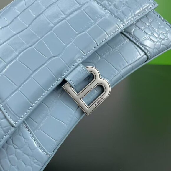 BALENCIAGA HOURGLASS XS HANDBAG CROCODILE EMBOSSED - Picture 5 of 6